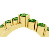 Yellow gold Round Peridot Prong-Set Crossover Band_10