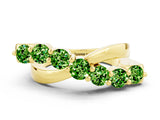 Yellow gold Round Peridot Prong-Set Crossover Band_6