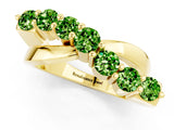 Yellow gold Round Peridot Prong-Set Crossover Band_7