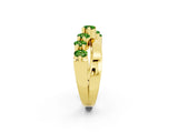 Yellow gold Round Peridot Prong-Set Crossover Band_8