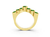 Yellow gold Round Peridot Prong-Set Crossover Band_9