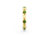 Yellow gold Round Peridot Prong Set Milgrain Eternity Band_8