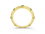 Yellow gold Round Peridot Prong Set Milgrain Eternity Band_9