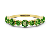 Yellow gold Round Peridot Scalloped Prong Set Eternity Band_18
