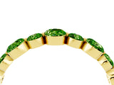 Yellow gold Round Peridot Scalloped Prong Set Eternity Band_22