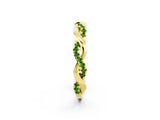 Yellow gold Round Peridot Twist Eternity Band with Pavé Setting_8