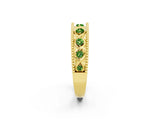 Yellow gold Round Peridot Twist Milgrain Band with Bezel Setting_14
