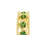 Yellow gold Round Peridot Twist Milgrain Band with Bezel Setting_17