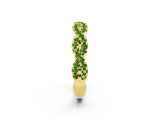 Yellow gold Round Peridot Twisted Eternity Band with Pavé and Shared Prong Setting_24