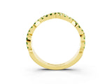 Yellow gold Round Peridot Twisted Eternity Band with Pavé and Shared Prong Setting_25