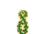 Yellow gold Round Peridot Twisted Eternity Band with Pavé and Shared Prong Setting_27