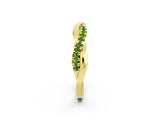 Yellow gold Round Peridot Twisted Infinity Band with Prong Setting_8