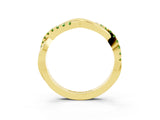 Yellow gold Round Peridot Twisted Infinity Band with Prong Setting_9