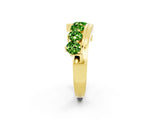 Yellow gold Round Peridot Wave Band with Channel and Shared Prong Setting_20