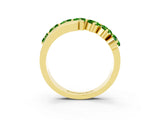 Yellow gold Round Peridot Wave Band with Channel and Shared Prong Setting_21