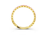 Yellow gold Round Pink Sapphire Bezel Set Eternity Band_10
