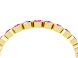 Yellow gold Round Pink Sapphire Bezel Set Eternity Band_11