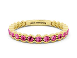 Yellow gold Round Pink Sapphire Bezel Set Eternity Band_7