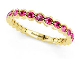 Yellow gold Round Pink Sapphire Bezel Set Eternity Band_8