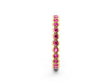 Yellow gold Round Pink Sapphire Bezel Set Eternity Band_9