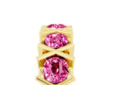 Yellow gold Round Pink Sapphire Channel Set Band with X-Prong Detail_11