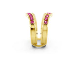 Yellow gold Round Pink Sapphire Channel-Set Chevron Band_20