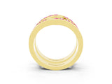 Yellow gold Round Pink Sapphire Channel-Set Chevron Band_21