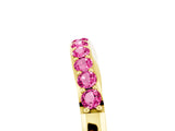 Yellow gold Round Pink Sapphire Curved Wedding Band with Channel Setting_23