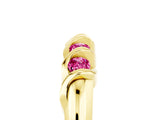 Yellow gold Round Pink Sapphire Eternity Band with Twist Prong Setting_11