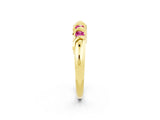 Yellow gold Round Pink Sapphire Eternity Band with Twist Prong Setting_8