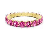 Yellow gold Round Pink Sapphire Eternity Band with U-Prong Setting_42