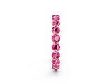 Yellow gold Round Pink Sapphire Eternity Band with U-Prong Setting_44