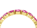 Yellow gold Round Pink Sapphire Eternity Band with U-Prong Setting_46