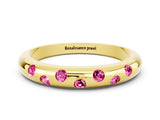 Yellow gold Round Pink Sapphire Flush-Set Comfort Fit Band_18