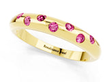 Yellow gold Round Pink Sapphire Flush-Set Comfort Fit Band_19