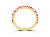 Yellow gold Round Pink Sapphire Half Eternity Band with Classic Prong Setting_21