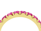 Yellow gold Round Pink Sapphire Half Eternity Band with Classic Prong Setting_22
