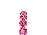 Yellow gold Round Pink Sapphire Half Eternity Band with Prong Setting_23