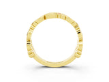 Yellow gold Round Pink Sapphire Leaf Eternity Band with Bezel Setting_93