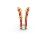 Yellow gold Round Pink Sapphire Milgrain Eternity Band with Channel Setting_20