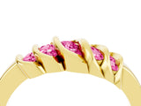 Yellow gold Round Pink Sapphire Multi-Row Crossover Band_10