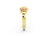 Yellow gold Round Pink Sapphire Multi-Row Crossover Band_8