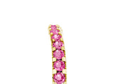 Yellow gold Round Pink Sapphire Pavé Curved Wedding Band_23