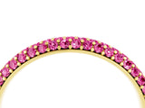 Yellow gold Round Pink Sapphire Pavé Eternity Band with Shared Prong Setting_22