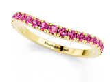 Yellow gold Round Pink Sapphire Pavé Half Eternity Band with Shared Prong Setting_19