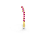 Yellow gold Round Pink Sapphire Pavé Half Eternity Band with Shared Prong Setting_20