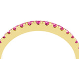 Yellow gold Round Pink Sapphire Pavé Half Eternity Band with Shared Prong Setting_22