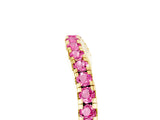 Yellow gold Round Pink Sapphire Pavé Half Eternity Band with Shared Prong Setting_23