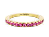 Yellow gold Round Pink Sapphire Pavé Set Eternity Band with Micro Prong Setting_18