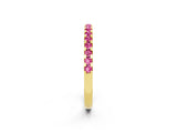 Yellow gold Round Pink Sapphire Pavé Set Eternity Band with Micro Prong Setting_20